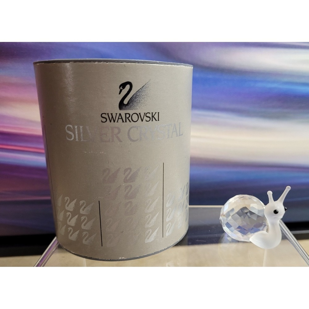 SWAROVSKI Snail Crystal/Frosted Smiling - with original box, Vintage - Picture 1 of 7
